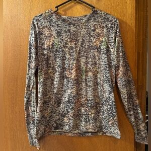 Sheer camouflage Long Sleeve Women's Top